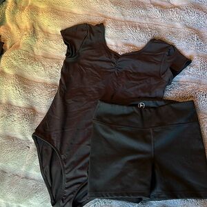 Girls blank dance outfit. Leotard and shorts